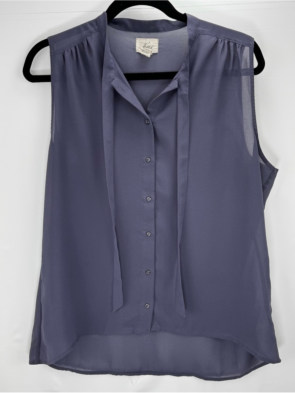 Levi’s Sleeveless Tie-Neck Blouse in Slate Blue